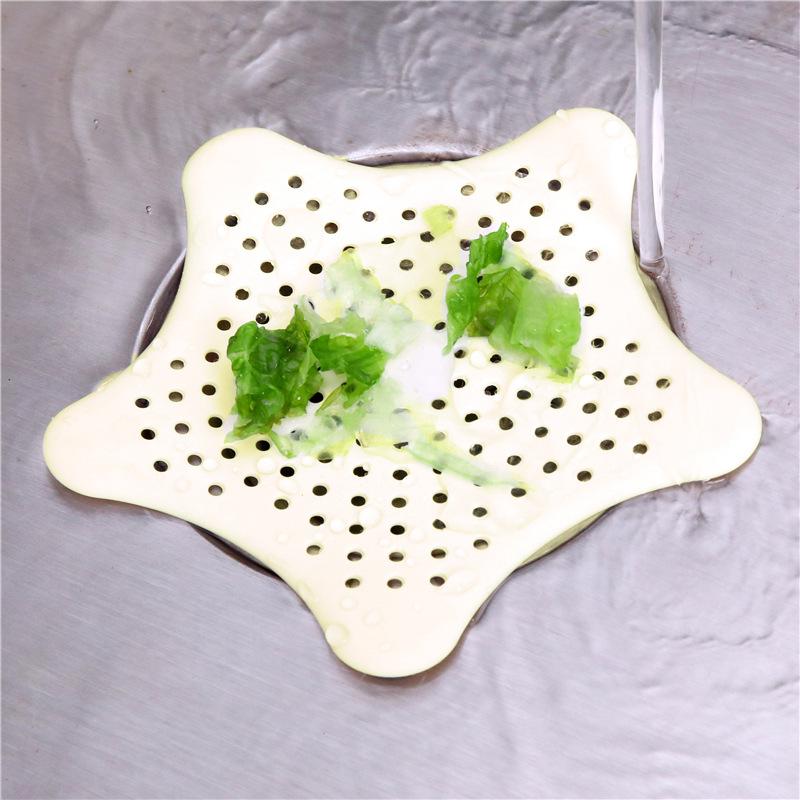 8 farger Femspiss stjerne kjøkkenvask anti-tilstopping sjøstjerne silikon gulvavløp bad kloakk filter