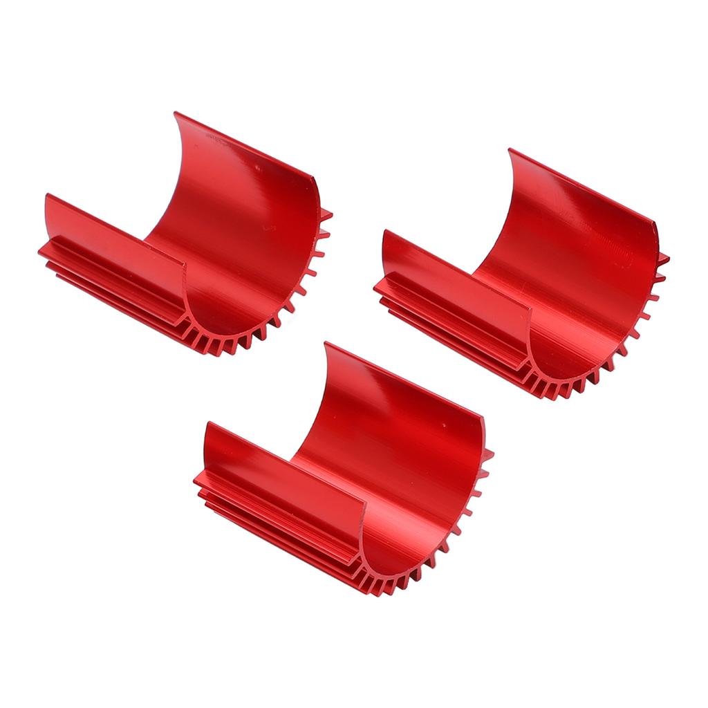 3pcs Aluminum 370 Brushless Brushed Motor Heat Sink Heatsink Cooling Fins for WPL C14 RC CarRed