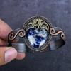 Sodalite Gemstone Handmade Copper Wire Wrap Cuff Bangle Adjustable ET-4976
