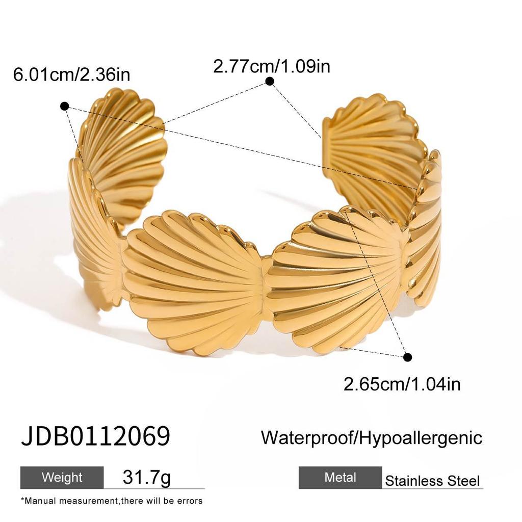 JYL TS Bracelet Bangle Shell Accent Elegant Style Brings Serenity & Abundant Blessings