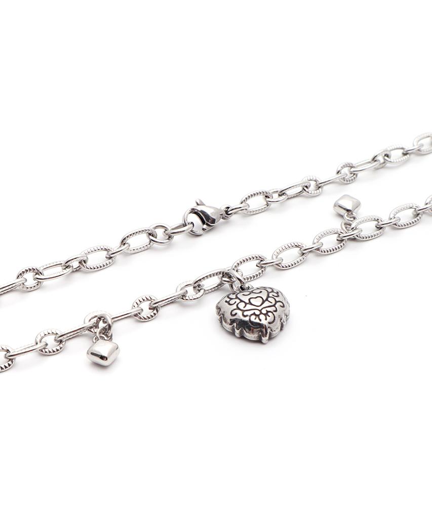 Polalita Surgical Black Heart Chain Necklace (Plt-Nl-041_Sv)
