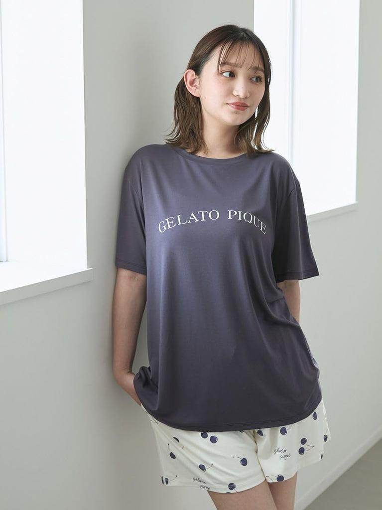 Gelato Pique and Shorts Set NVY 4-Pattern T-Shirt (PWCT252311) Women's