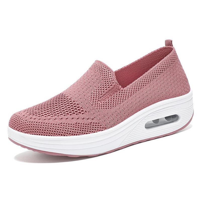 Women's Casual Thick-Soled Breathable Mesh Height-Increasing Shoes with Soft, Shock-Absorbing Air Cushion Soles