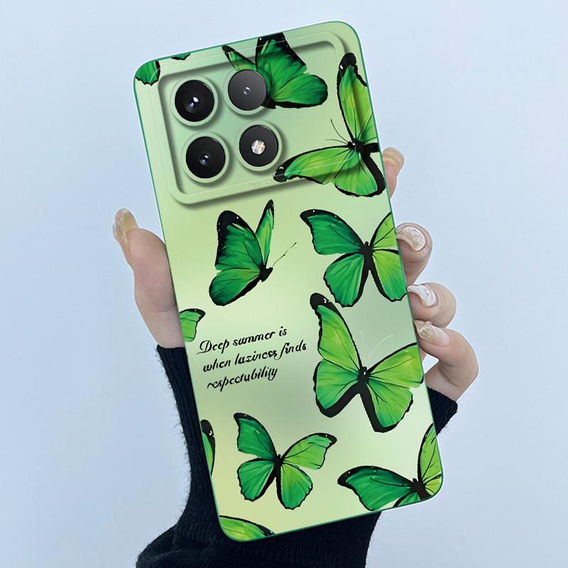 For Xiaomi Poco X6 Pro 5G Case Poco X6Pro Back Cover Fashion Simplicity Floral Soft Liquid Silicone Shell For PocoX6 Pro Fundas