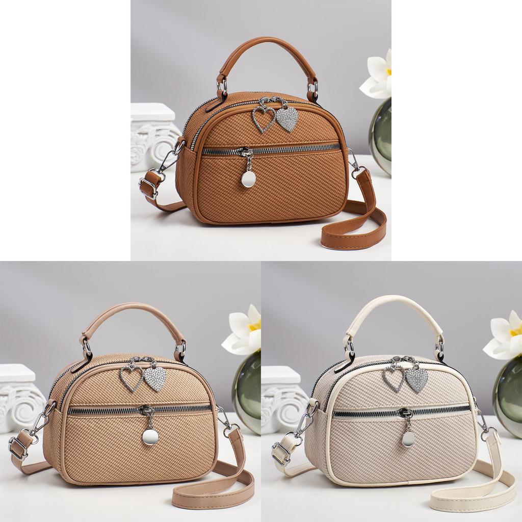 Korean Trendy Handheld And Crossbody Bag With Stitching Detail For Casual Outings
