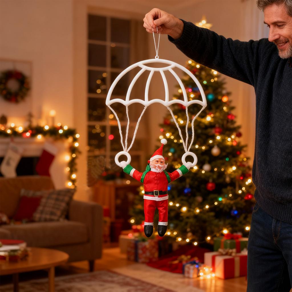 30cm Christmas Decorative Light Christmas Parachute Hanging Home Decor Light House Holiday Atmosphere Decoration