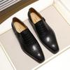 Leather Shoes Men's Leather British Business Oxford Shoes Brock Cowhide Handmade Dress Men's Shoes British Style