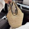French Shoulder Woven Bag, New Seaside Handmade Woven Bag, Large Capacity Tote Bag, Women's Hand-held Beach Bag