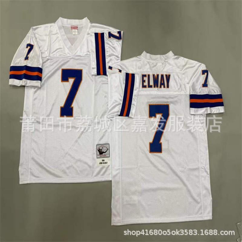 Denver Broncos Retro Football Jersey Mens Cotton Training Shirt NFL Style Rugby Sportswear