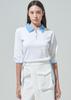 BLUDOT 3/4 Sleeve Essential Collared T-Shirt_Wh