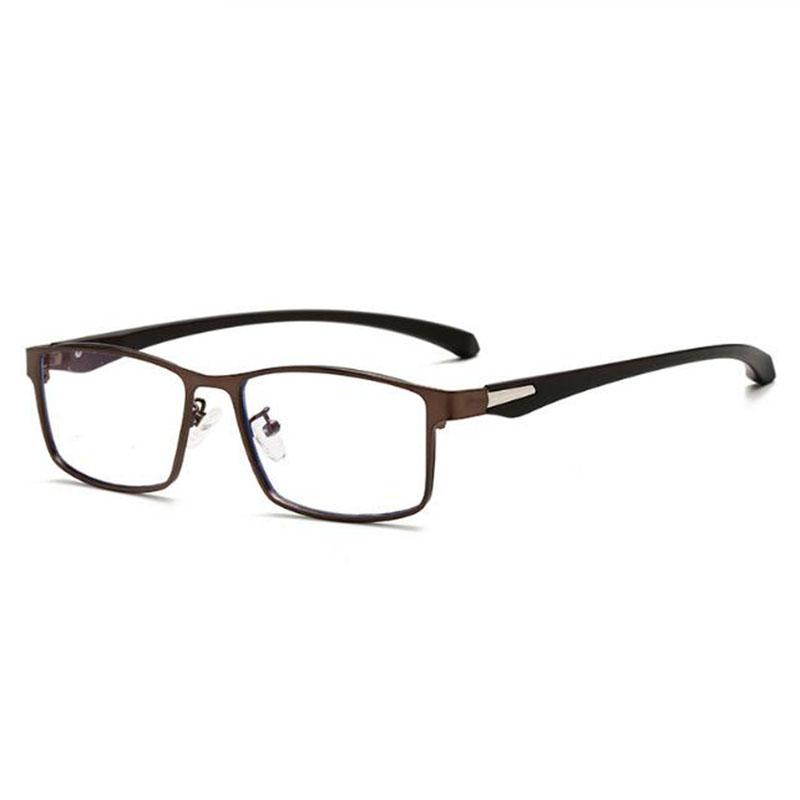 Square Finished Myopia Glasses Full Metal Frame Ultralight Shortsight Spectacles 0 -0.5 -1.0 -2.0 To -6.0