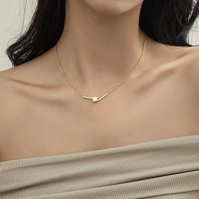 Lux Titanium Steel Pearl Necklace: Minimalist, Non-Fading, Versatile Choker for Women