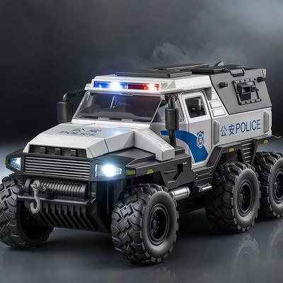 1:Modèle Réduit 32 Voiture de Police Conqueror Jouet Carrosserie Métal Pneus Caoutchouc Son Lumière Véhicules Tout-Terrain Modèles pour Enfants Loisirs Ornements
