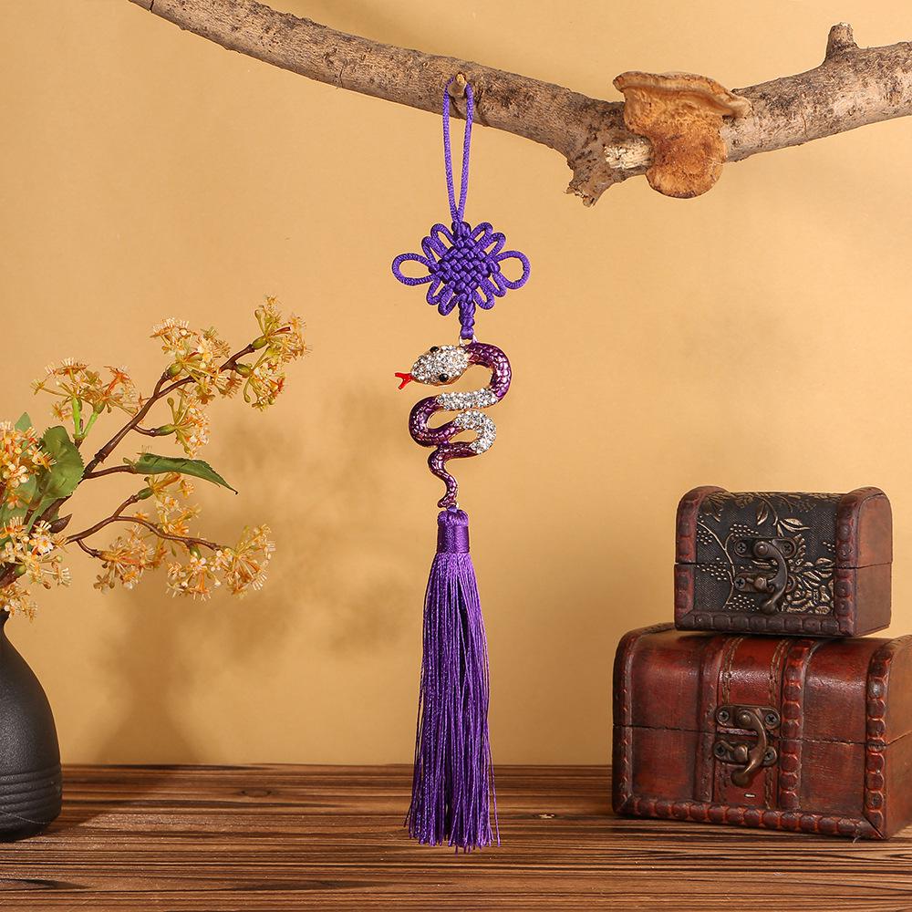 Chinese New Year Diamond Snake Tassel Car Pendant