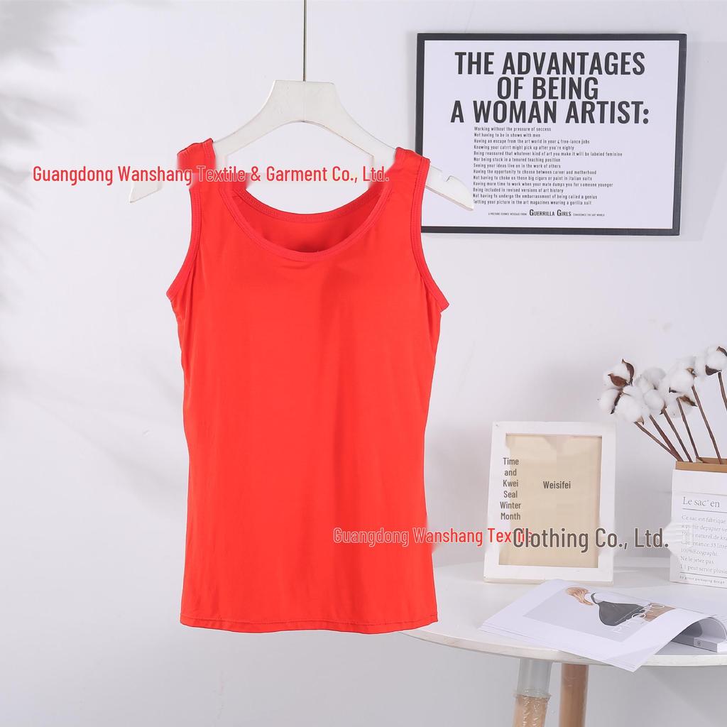 Damen Modal Gepolstertes Sport Yoga Tank Top mit Fixierten Cups - Erhältlich in 6 Größen & 6 Farben.