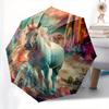 Unicorn Fantasy Theme 8 Bone Hand Automatic Folding Fashion umbrella, Compact and Portable Design, A Perfect Gift for Birthday, Christmas or