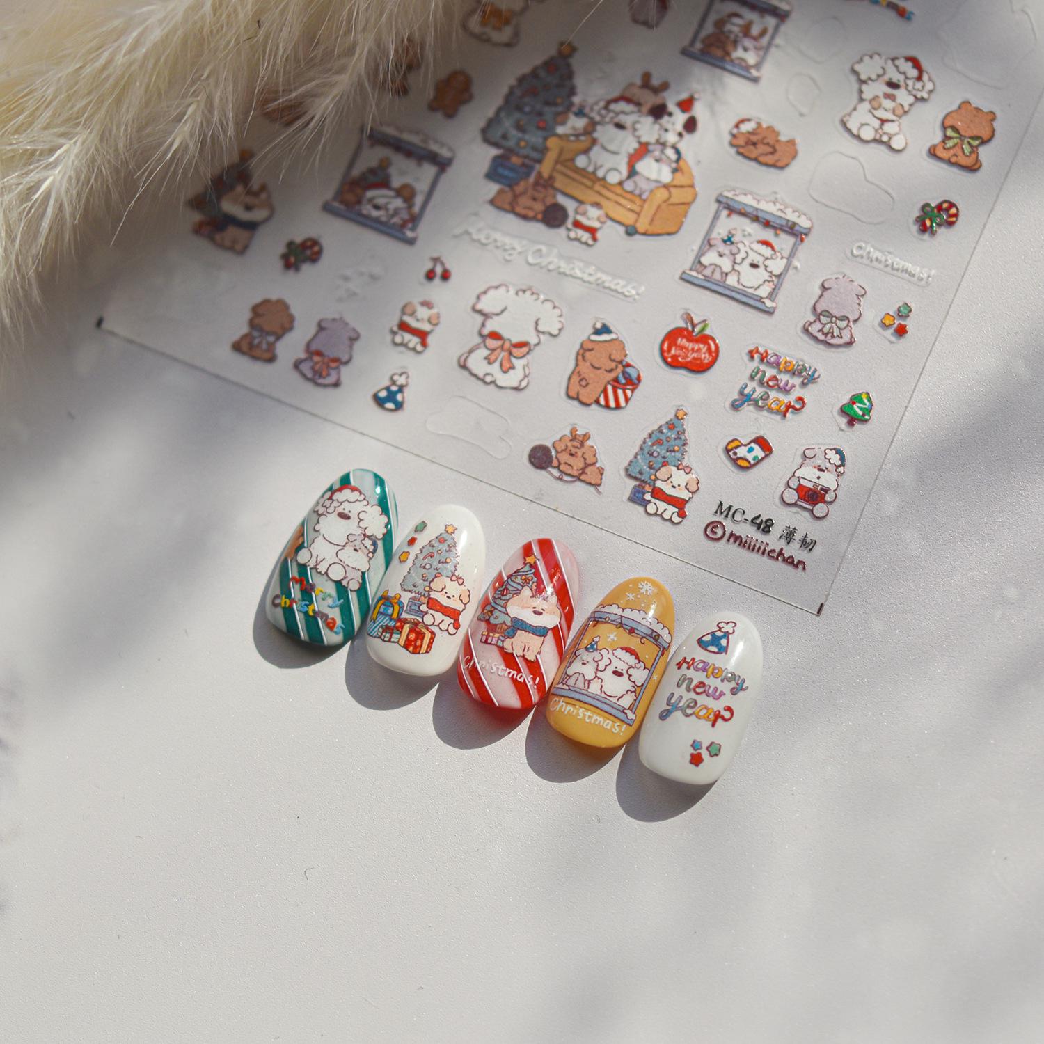 

Tomoni Cute & Durable Christmas Paw Patrol Nail Stickers for Kids