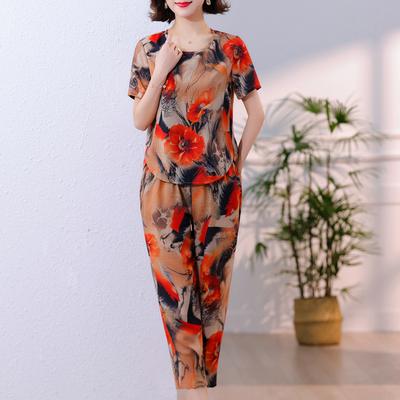 Letnie eleganckie zestawy dla kobiet 2 sztuki Plus rozmiar Casual luźne spodnie w stylu vintage zestawy odzieży damskiej