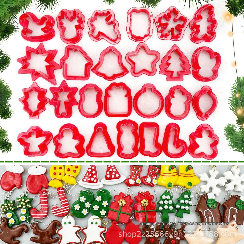 26 Polymer Clay Earring Cutters: Christmas Jewelry DIY Molds