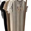 Women's Summer T-Shirt-Style Midi Dress: Loose-Fit, Plus Size, Casual, Knee-Length