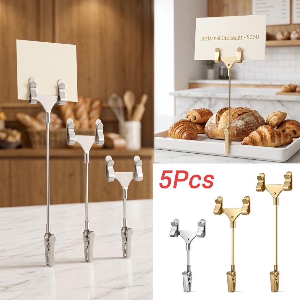 5Pcs Alligator Clasp Sign Holder Display Stand Vertical Price Display Sign Clip Shelf Label Card