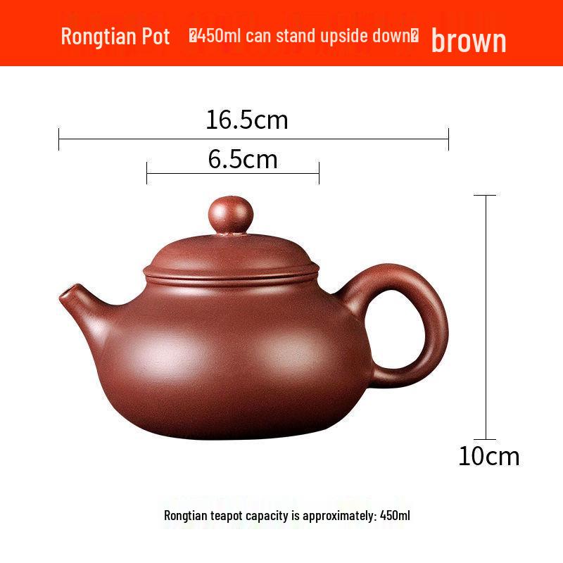 Yixing Large Capacity Purple Clay Teapot with Tea Cup Set for Home Use, Single Pot Kung Fu Tea Set.