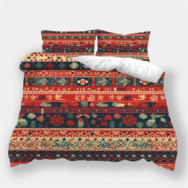 Comforter Microfiber Bedding Sets For King Size Christmas Snowflakes Queen Snow Deer Comforter bed Set For Teen Boy