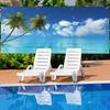 CSFOTO 7x16ft Hello Summer Garage Door Decorative Banner Blue Sky Beach Tropical Palm Tree Garage Decorative Mural Wallpaper Aloha Luau Theme Summer