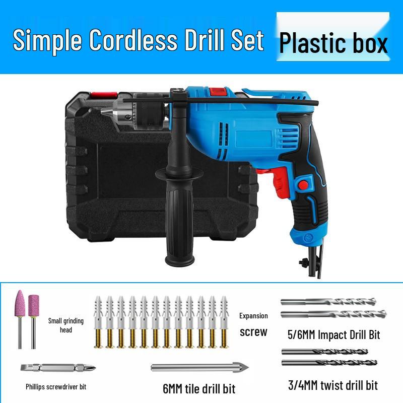 Multifunctional Electric Impact Drill & Screwdriver: 220V Handheld Pistol Grip for Household Use