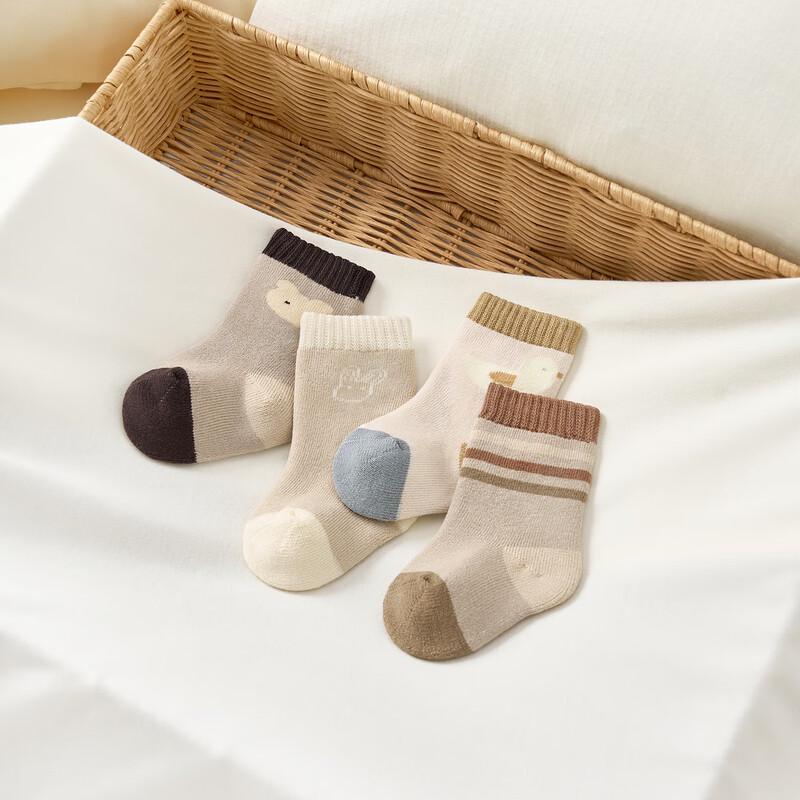 TONGTAI Baby Thickened Terry Mid-Calf Socks 6-12 Months