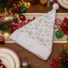 Glitter White Plush Christmas Hat Gold/Silver Foil Snowflakes/Stars Xmas Party Hat  Winter