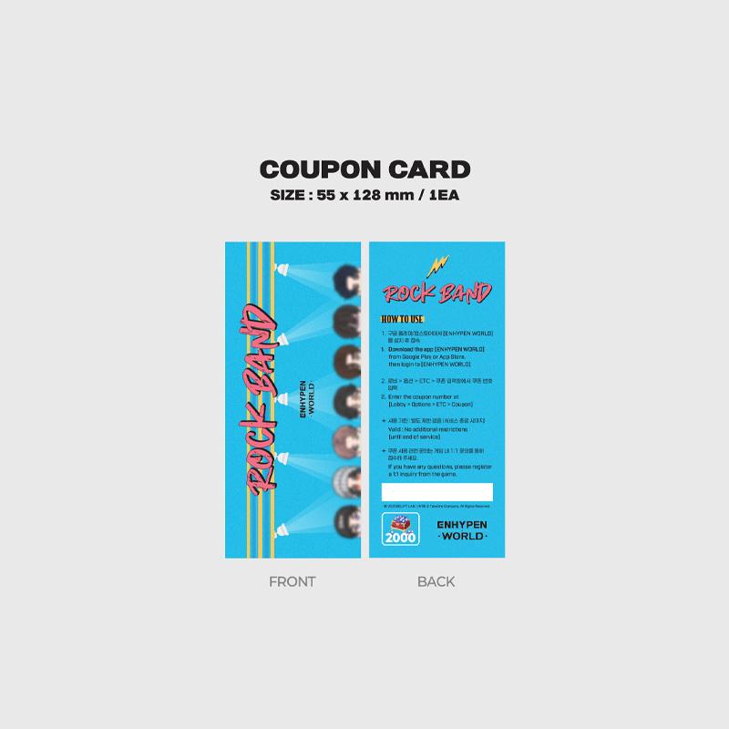 ENHYPEN WELT COUPONKARTEN SAMMLUNG ROCK BAND BASIC ver.