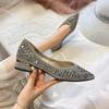 French Pointed Single Shoes Women's 2025 New Shallow Mouth Rhinestone Flat Bottom Soft Sole Four Seasons Butterfly Flower Ladyshoes Temperame
