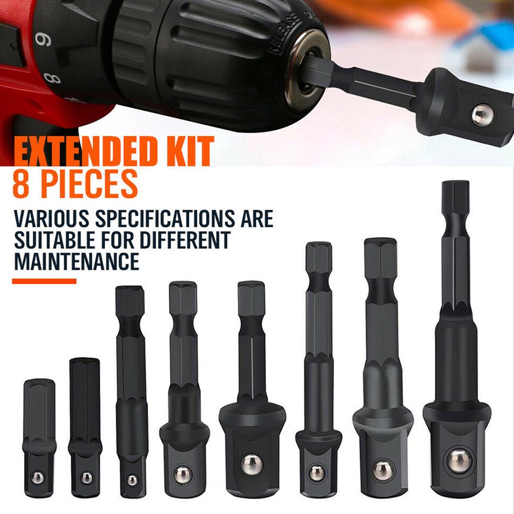 2 Sizes Impact Driver Tool Socket Adapter Power Drill Bits Kit Hex Shank 1/4"3/8 2 Sizes Impact Driver Tool Socket Adapter Power Drill Bits Kit Hex Shank 1/4"3/8