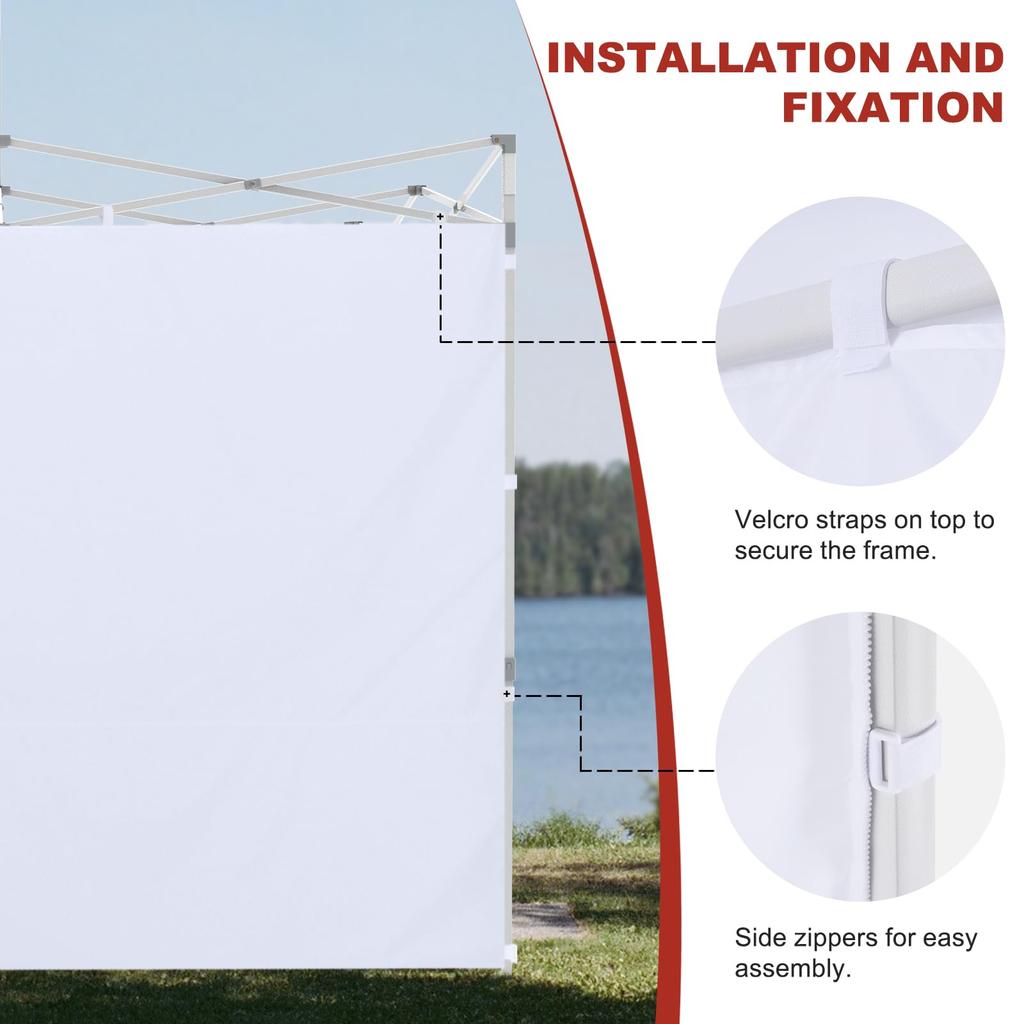 ABCCANOPY Side Sheet for Tarp Tent Waterproof Tarp Sheet with Velcro and Zipper (Horizontal Curtain) 2.5m/3m