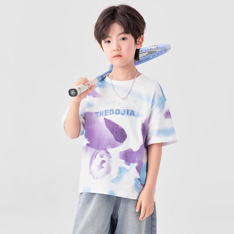 Duoduo Jia Boys' Tie-Dye Cotton Short Sleeve T-Shirt