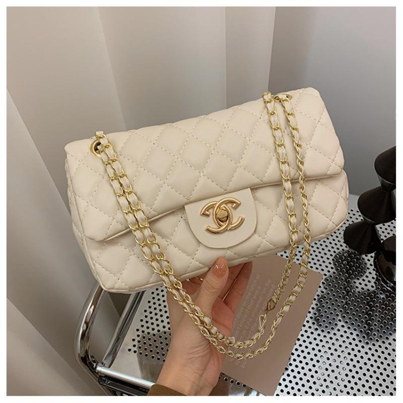 New Women's Bag New Simple and Fashionable Diamond Shoulder Messenger Bag Small Square Bag