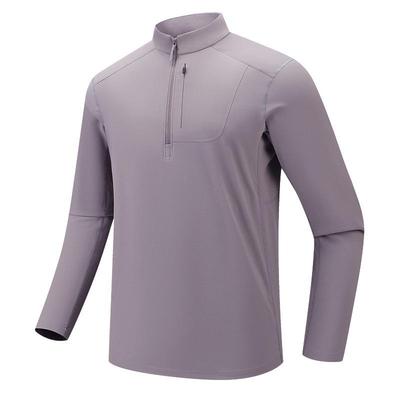 Bird House Style Men's Autumn/Winter Long Sleeve Round Neck Half-Zip Sweatshirt, Elastic and Warm for Outdoor Sports