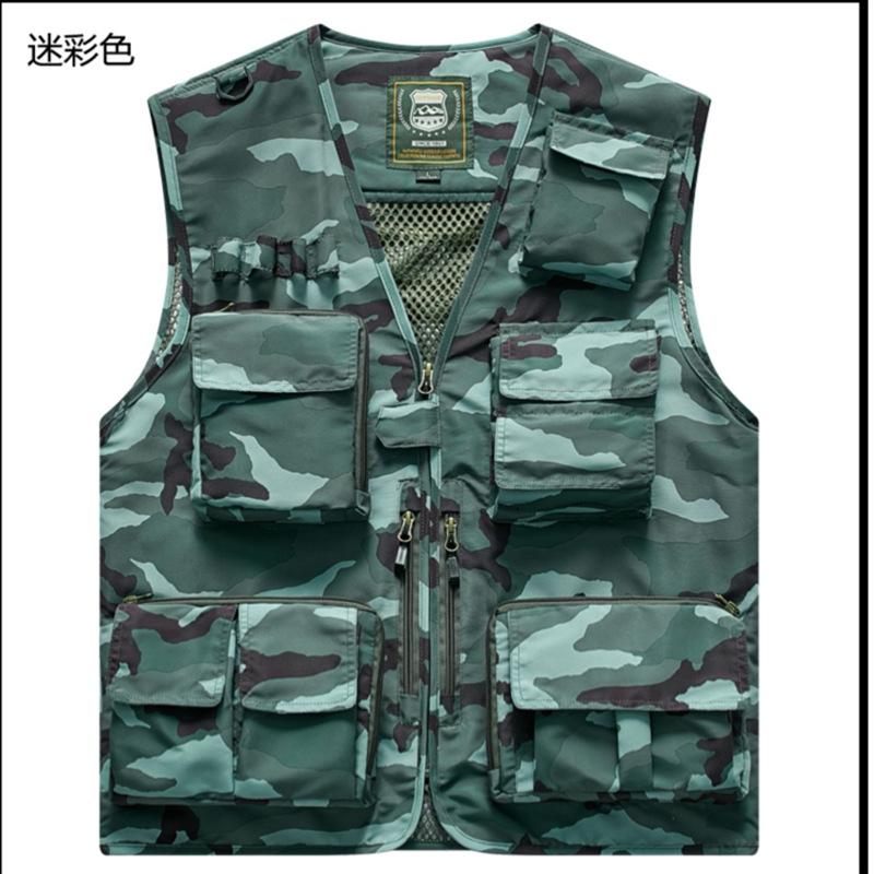 

Four Seasons Photography Tooling Multi-Pocket Quick-Drying Vest Safety Vest Logo Printing Can Be Worn By Men And Women 7XL