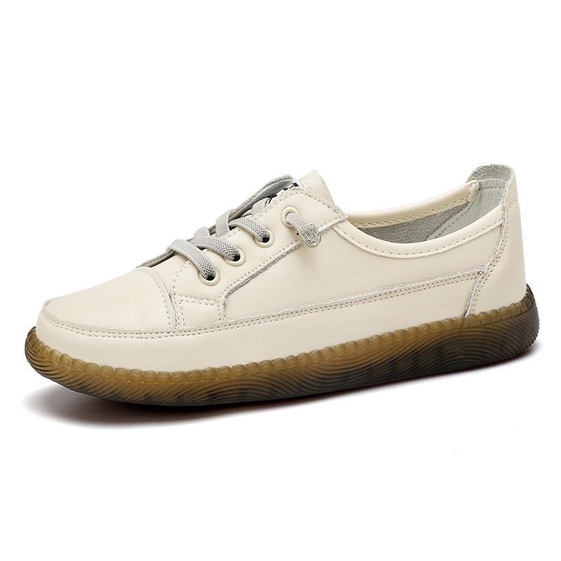 Fashion Genuine Leather Soft Sole Outdoor Summer Walking Vulcanized Shoes Women Jogging Sneakers Woman Flat Trainers Fitness Footwear