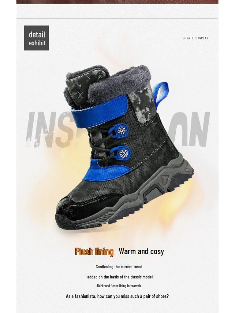 2024 Winter Unisex Kids' Snow Boots - Southern Potato Style, Ski-Ready, Cotton-Lined for Medium and Large Children