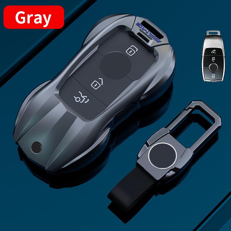 Apply To Mercedes-benz Key Case Car Metal Protection Cover E300L C260L GLC A200 C200 GLA GLB GLS Modified Decorative Accessories
