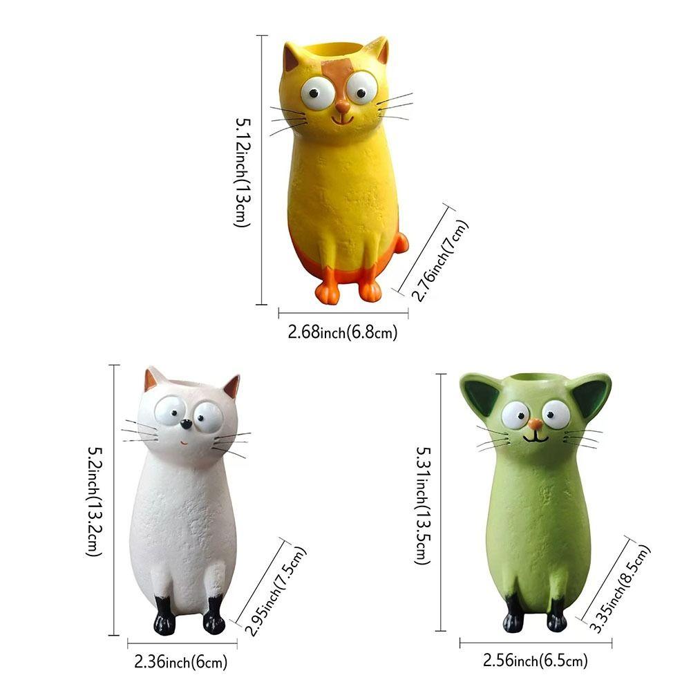 Handmade Cat Shaped Flower Vase Unique Quirky Cat Planter Charming Cat Bud Vase Living Room
