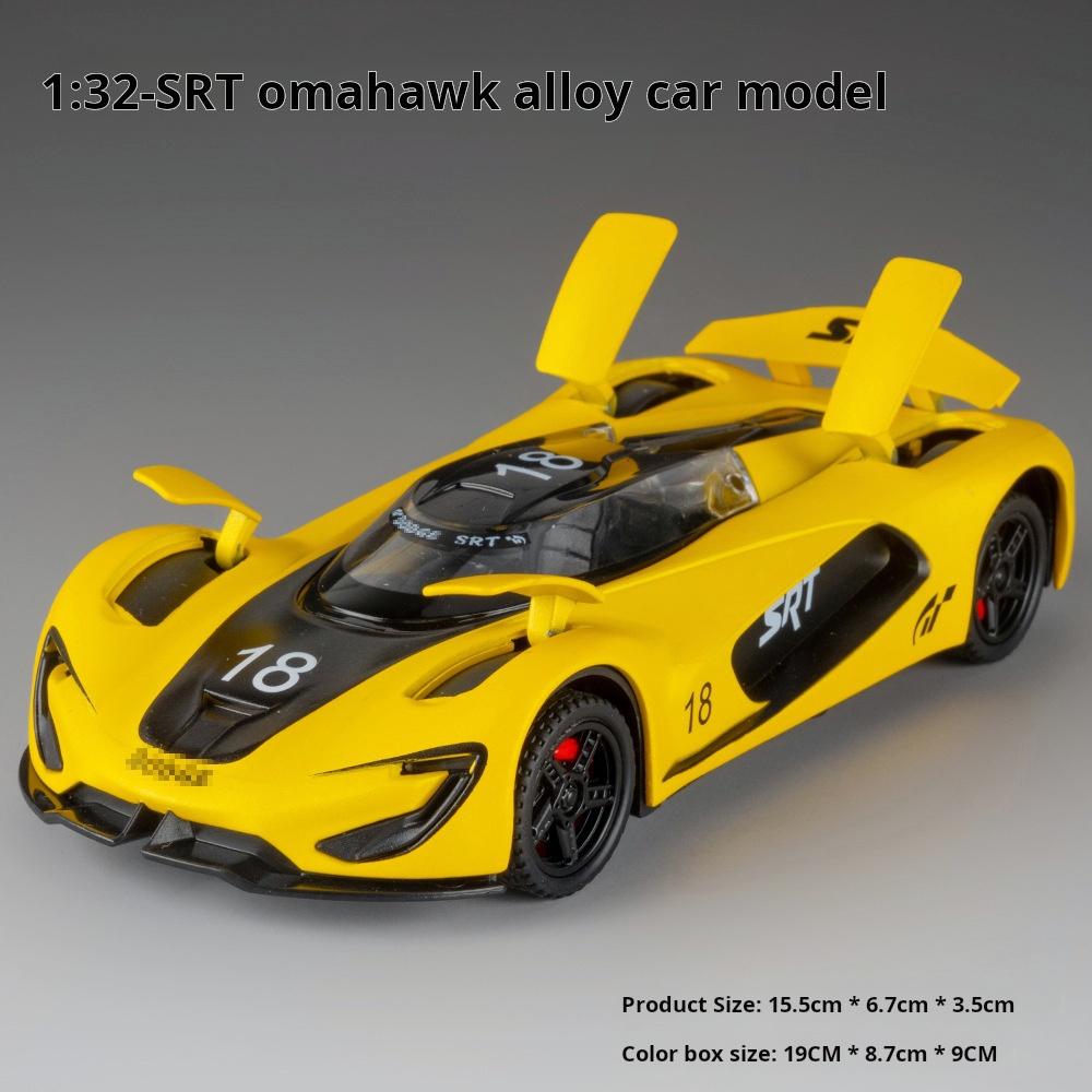 

1: 32 Srt Tomahawk Raceway Edition Alloy Car Model Decoration Doors Can Open Children s Pull-Back Toy Car Birthday Gift жёлтый