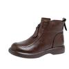 The first layer of cowhide British leather short boots for women's autumn and winter new thick-soled Martin boots for women's thin front zipper casua