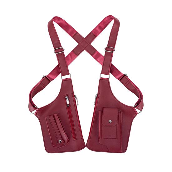 Faux Leather Armor Wallet Adjustable Underarm Shoulder Holster Chest Pouch Anti Pickpocket Wallet Phone Bag for Men Travel Camping Hiking