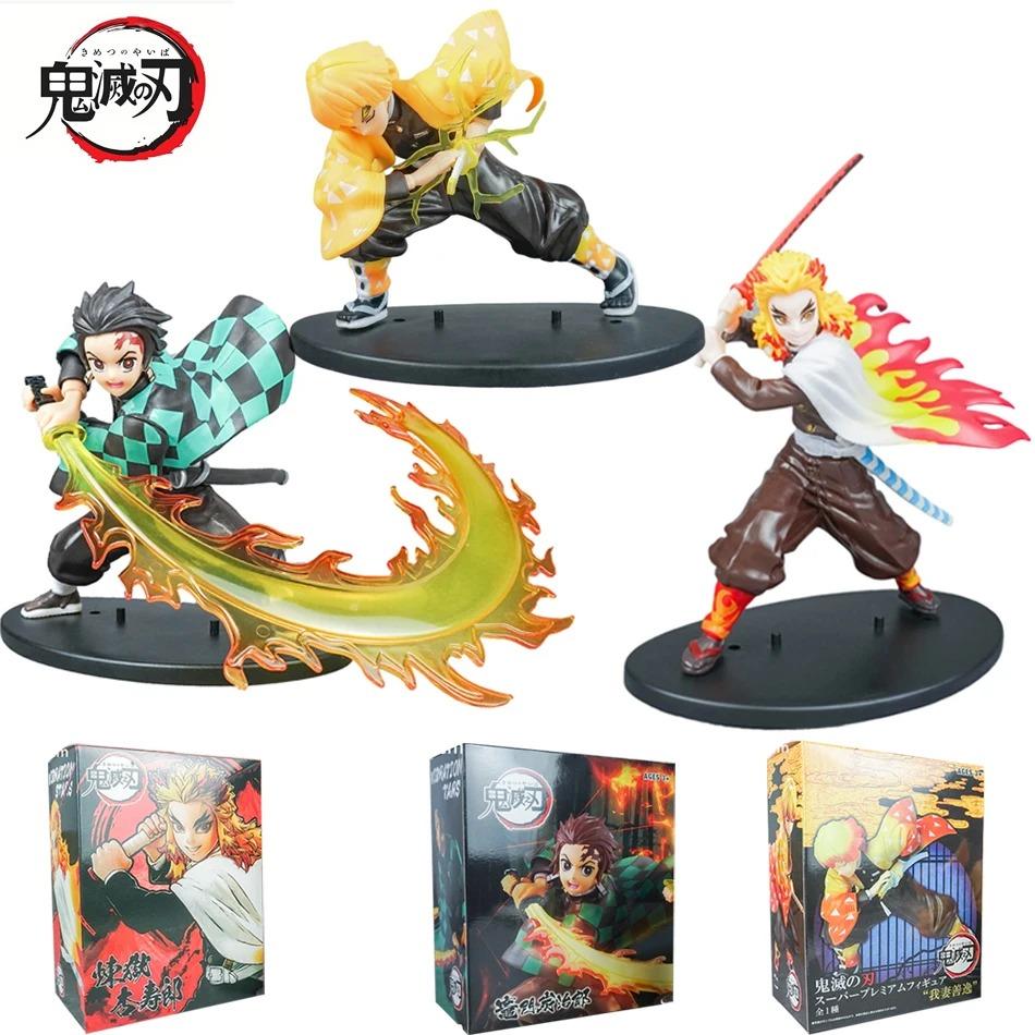 14-22cm Demon Slayer Anime Figure Tanjirou Agatsuma Zenitsu Kyoujurou Model Action Toy Kids Gift PVC collection for Poseable Articulated Scale 2