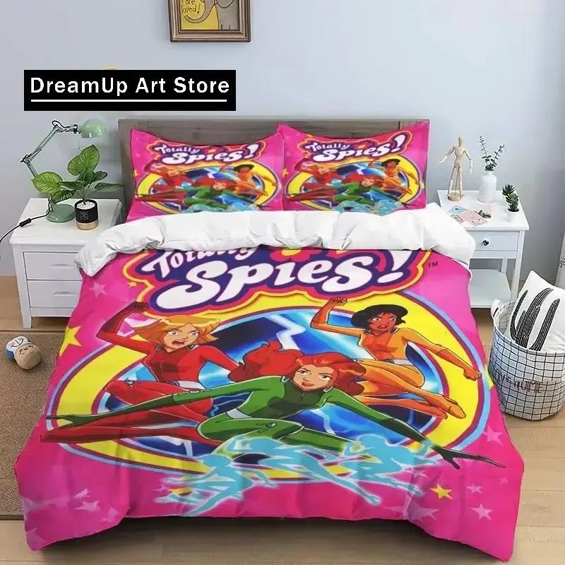 3D-Druck Cartoon T-Totally Spies Bettwäsche-Set Jungen Mädchen Twin Queen King Size Bettbezug Kissenbezug Bett Jungen Schlafzimmer für Erwachsene