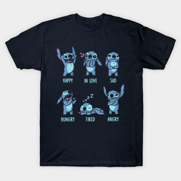 

Men Black Print T-shirt Monster Emotions No-Cut Transfer Paper Print Cotton Tshirt 3XL тёмно-синий