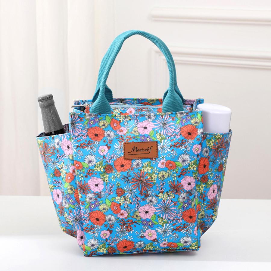 Large-capacity insulated handbag, foldable aluminum foil insulated ice pack bag, outdoor camping picnic bag